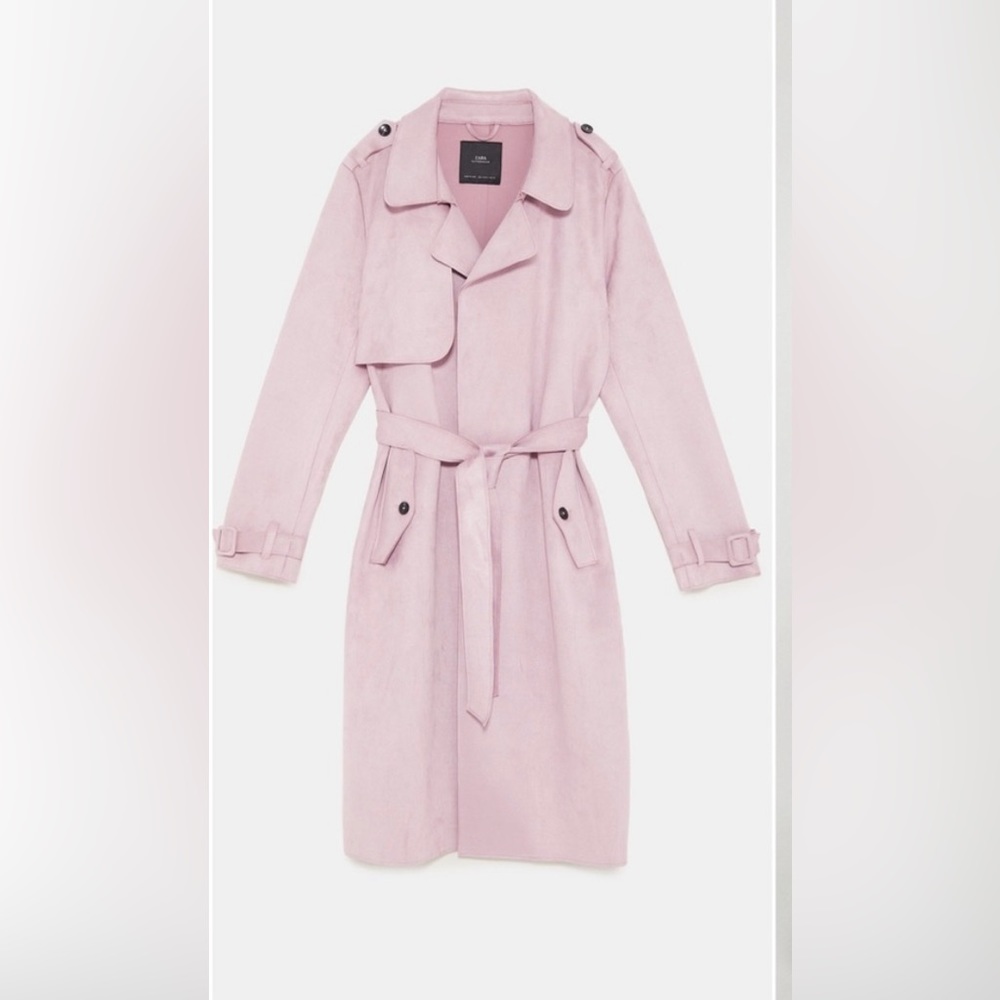Lavender suede trench coat